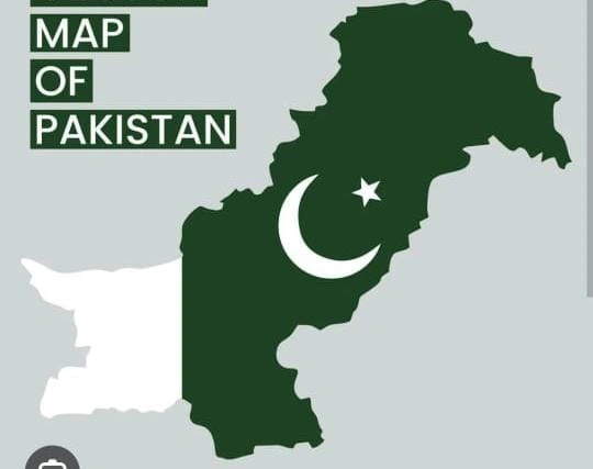 نقشهٔ پاکستان و کشورهای پیرامون در جنوب آسیا