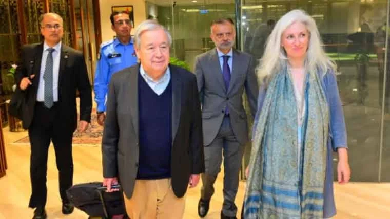 انتونیو گوترش، سرمنشی سازمان ملل متحد، وارد اسلام‌آباد شد. وی در جریان این سفر با رئیس‌جمهور، نخست‌وزیر و رهبری نظامی دیدار خواهد کرد