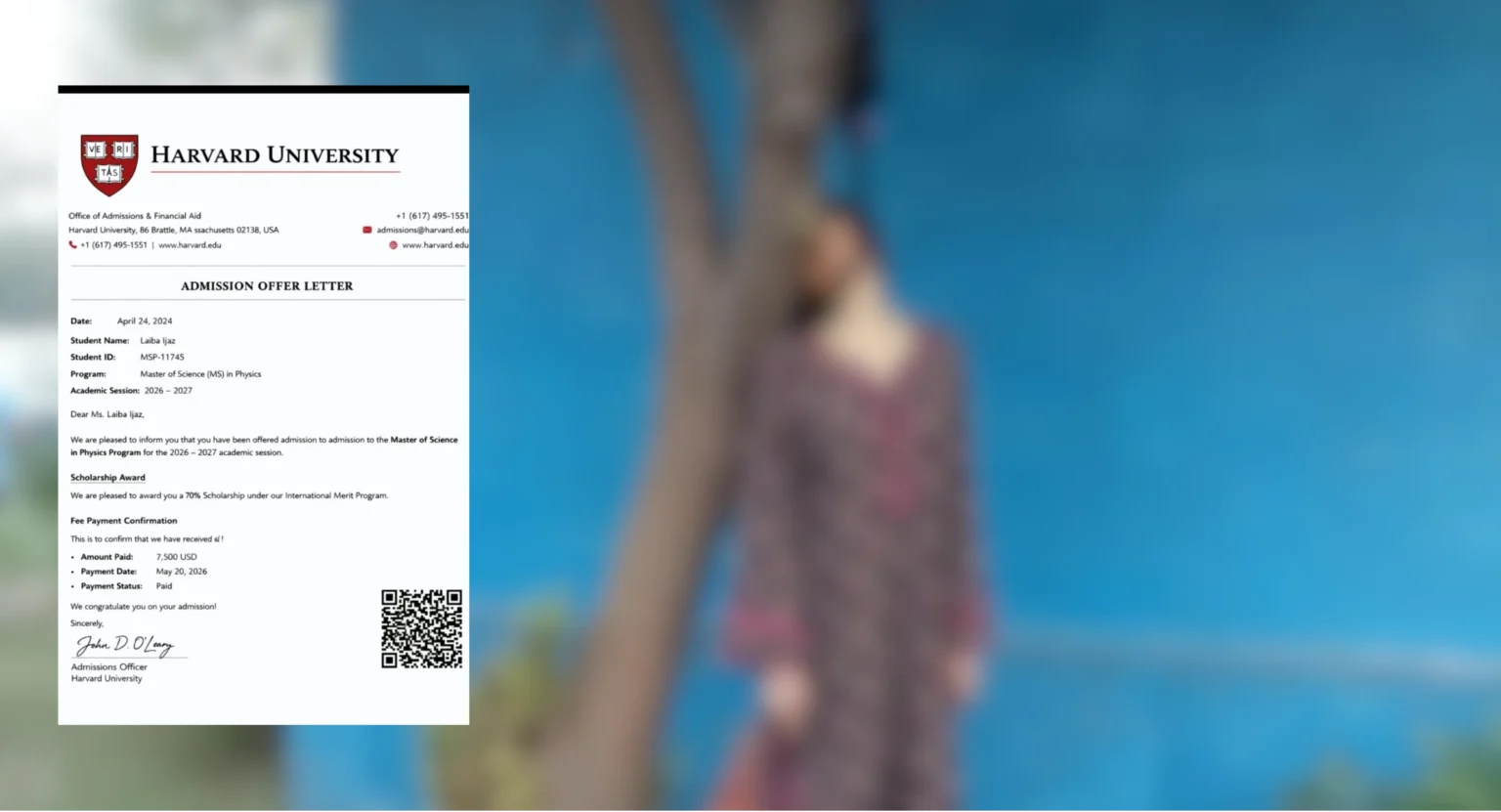 فاجعه لایحه، طالبه نخبه پوهنتون اسلامی بین‌المللی در اسلام‌آباد که پس از کلاهبرداری ۷ میلیون کلدری توسط یک ایجنټ جعل‌کار ویزا، دست به خودکشی زد